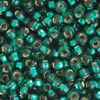 50g 2/0 Silver Lined Teal Green Seed Beads