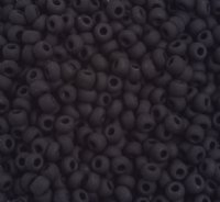 50g 6/0 Opaque Matte Black Seed Beads