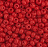 50g 6/0 Opaque Medium Red Seed Beads