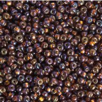 50g 6/0 Silver Lined Dark Topaz AB Seed Beads