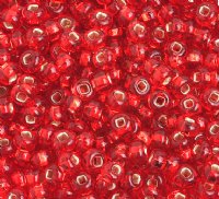 50g 6/0 Silver Lined Light Red Seed Beads