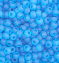 50g 6/0 Transparent Matte Aqua Seed Beads