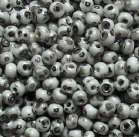 50g of White & Black Terra Melafyr 6/0 Seed Beads