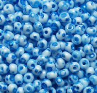 50g of White & Blue Terra Melafyr 6/0 Seed Beads