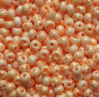 50g of White & Orange Terra Melafyr 6/0 Seed Beads