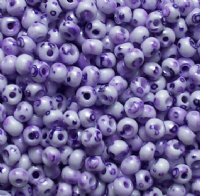 50g of White & Purple Terra Melafyr 6/0 Seed Beads