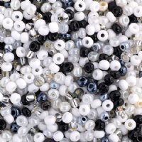 50g of 8/0 Black and White Multi Mix Seed Beads