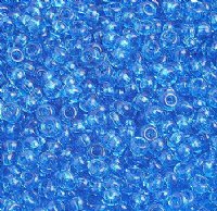 50g 8/0 Transparent Medium Aqua Seed Beads