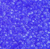 50g 8/0 Transparent Medium Blue Seed Beads
