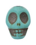 18 10mm Turquoise Dyed Magnesite Skull Beads