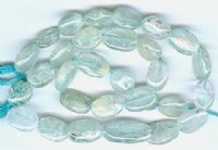 14 inch strand of 10x8mm Flat Oval Aquamarine Beads