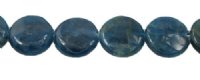 2 12x6mm Blue Apatite Flat Coin Beads