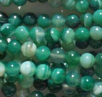 15 inch strand 6mm Round Dyed Green Texture Agate Beads