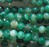 15 inch strand 6mm Round Dyed Green Texture Agate Beads