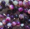15 inch strand 8mm Round Dyed Purple Texture Agate Beads