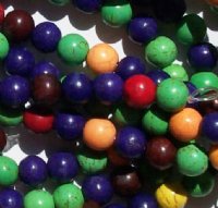 15 Inch Strand of 8mm Round Multi Dyed Magnesite Beads