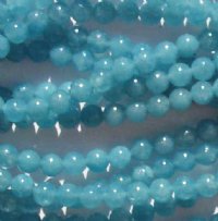 15 inch strand of 5.5 to 6mm Round Aqua Jade Beads