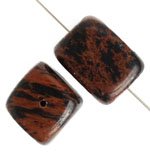 16 inch strand of 18x13mm Mahogany Obsidian Nugget Beads