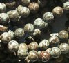 16 inch strand of 8mm Round Brown Snowflake Jasper Beads