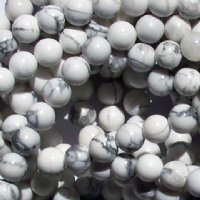 16 inch strand of 8mm Round White Howlite Beads