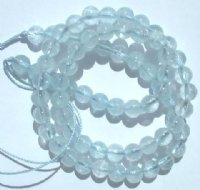16 inch strand of 5.5mm Round Aquamarine Beads