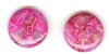 2 16x5mm Coin Dyed Pink Crazy Stone