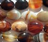 16 inch strand of 18x13mm Autumn Banded Agate Flat Oval Beads