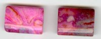 2 18x13x5mm Flat Rectangle Dyed Pink Crazy Stone