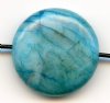 1, 20x7mm Blue Crazy Stone Coin Bead