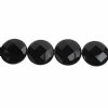 1, 25mm Faceted Black Onyx Coin Bead