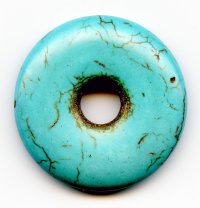 1, 30mm Howlite Turquoise Donut