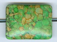 1 30x22mm Forest Howlite Flat Rectangle Bead