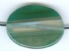 1 33x25mm Green Agate Flat Oval Bead