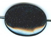 1 40x30mm Flat Oval Blue Stone Bead