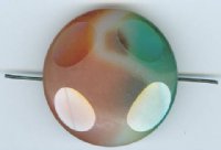 1 42mm Cut Rainbow Agate Coin Bead