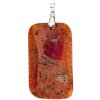 55x32mm Dyed Orange Agate Rectangle Pendant with Silver Plate Bail