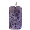 55x32mm Dyed Purple Agate Rectangle Pendant with Silver Plate Bail