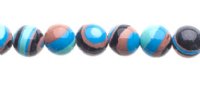 8 Inch Strand of Global Chic Reconstructed Stone 6mm Round Beads - Abstract Blue & Brown