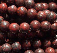 16 inch strand of 8mm Round Dark Breciated Jasper Beads