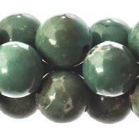 16 inch strand of 8mm Round Dyed Green Stabiilzed Turquoise Beads
