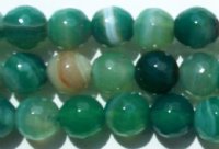 8 inch strand 8mm Faceted Dyed Green Agate Beads