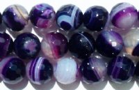 8 inch strand 8mm Faceted Dyed Purple Agate Beads
