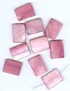 10 20x15mm Flat Rectangle Dark Rose Dyed Shell Beads
