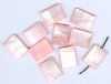10 20x15mm Flat Rectangle Light Pink Dyed Shell Beads