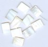 10 20x15mm Flat Rectangle White Shell Beads