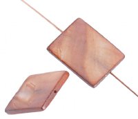 10 20x15mm Flat Rectangle Copper Dyed Shell Beads