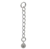 1-pair 2 inch Sterling Chain Extension with silver ball