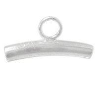 SS292 1, 11x2mm Curved Sterling Silver Tube with 3mm Loop