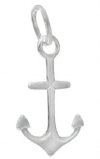 1, 12x12mm Sterling Silver Anchor Charm Pendant