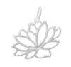 1, 13x16mm Open Sterling Silver Lotus Charm Pendant